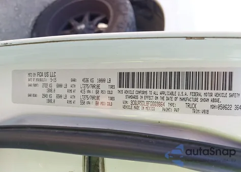 2015 Ram 2500 Slt z USA, uszkodzony, nr VIN 3C6UR5DL8FG669864